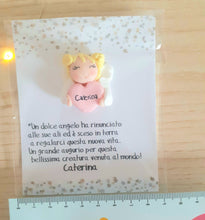 Carica l'immagine nel visualizzatore di Gallery, Bomboniera angelo, bomboniera battesimo, bomboniere nascita, bomboniera angioletto calamita SabrinaDesign
