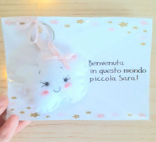 Carica l'immagine nel visualizzatore di Gallery, Bomboniera nuvola, bomboniera battesimo, nuvola feltro, nuvoletta portachiavi, nuvoletta nascita SabrinaDesign