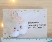 Carica l'immagine nel visualizzatore di Gallery, Bomboniera nuvola, bomboniera battesimo, nuvola feltro, nuvoletta portachiavi, nuvoletta nascita SabrinaDesign