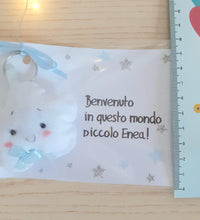 Load image into Gallery viewer, Bomboniera nuvola, bomboniera battesimo, nuvola feltro, nuvoletta portachiavi, nuvoletta nascita SabrinaDesign