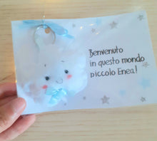 Load image into Gallery viewer, Bomboniera nuvola, bomboniera battesimo, nuvola feltro, nuvoletta portachiavi, nuvoletta nascita SabrinaDesign