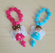 Load image into Gallery viewer, Bomboniera rosario con angelo, bomboniere battesimo rosario