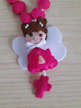 Load image into Gallery viewer, Bomboniera rosario con angelo, bomboniere battesimo rosario