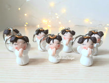 Load image into Gallery viewer, Bomboniera angelo portachiavi, bomboniere nascita, bomboniere battesimo, bomboniere comunione SabrinaDesign