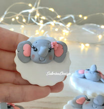 Carica l'immagine nel visualizzatore di Gallery, Bomboniera elefante calamita, bomboniera battesimo, bomboniere nascita, bomboniere animali savana SabrinaDesign