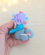 Load image into Gallery viewer, Cake topper sirena, cake topper animali mare, cake topper battesimo, torta compleanno sirena SabrinaDesign