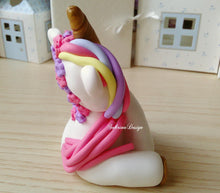 Carica l'immagine nel visualizzatore di Gallery, Cake topper unicorno, topper battesimo, topper comunione, festa unicorno SabrinaDesign