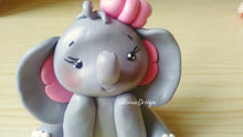 Load image into Gallery viewer, Cake topper elefante, torta nascita, torta battesimo, torta comunione SabrinaDesign