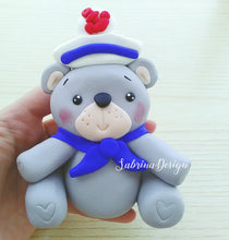 Load image into Gallery viewer, Cake topper orsetto marinaio, cake topper battesimo SabrinaDesign