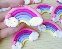Carica l'immagine nel visualizzatore di Gallery, Bomboniera arcobaleno, nuvola calamita, bomboniera battesimo, compleanno unicorno SabrinaDesign