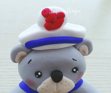 Load image into Gallery viewer, Cake topper orsetto marinaio, cake topper battesimo SabrinaDesign