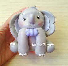 Carica l'immagine nel visualizzatore di Gallery, Cake topper elefante, torta battesimo, torta comunione SabrinaDesign