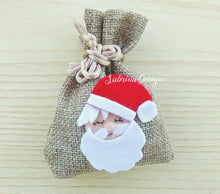 Carica l'immagine nel visualizzatore di Gallery, Sacchetto Natale con babbo Natale feltro, sacchetto bomboniera, sacchetti Natale SabrinaDesign