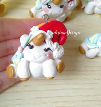 Carica l'immagine nel visualizzatore di Gallery, Unicorno di Natale, palline Natale, bomboniera battesimo, decorazioni Natale SabrinaDesign
