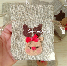 Carica l'immagine nel visualizzatore di Gallery, Sacchetto Natale con renna, sacchetti Natale SabrinaDesign