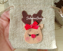 Carica l'immagine nel visualizzatore di Gallery, Sacchetto Natale con renna, sacchetti Natale SabrinaDesign