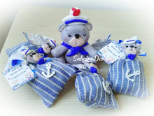 Load image into Gallery viewer, Cake topper orsetto marinaio, cake topper battesimo SabrinaDesign