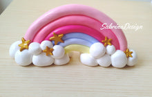 Load image into Gallery viewer, Cake topper arcobaleno, torta arcobaleno, torta nascita, topper battesimo SabrinaDesign