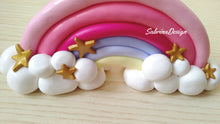 Load image into Gallery viewer, Cake topper arcobaleno, torta arcobaleno, torta nascita, topper battesimo SabrinaDesign