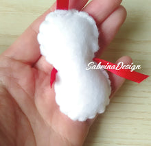 Carica l'immagine nel visualizzatore di Gallery, Pupazzo di neve in fetro, decorazioni albero, palline albero, decorazioni Natale feltro SabrinaDesign