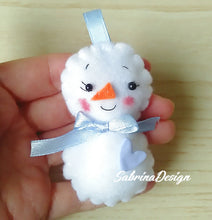 Carica l'immagine nel visualizzatore di Gallery, Bomboniera pupazzo di neve, bomboniera battesimo, bomboniere Natale SabrinaDesign