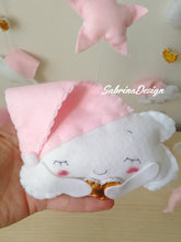 Load image into Gallery viewer, Giostrina culla nuvole, giostrina con musica, giostrina bimba stelle e nuvole