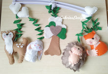 Load image into Gallery viewer, Giostrina culla musicale animali foresta, giostrina volpe, giostrina cerbiatto