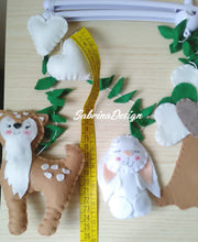 Load image into Gallery viewer, Giostrina culla musicale animali foresta, giostrina volpe, giostrina cerbiatto