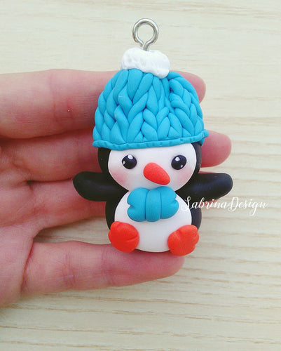 Ciondolo pinguino, addobbi natalizi, addobbi albero Natale SabrinaDesign