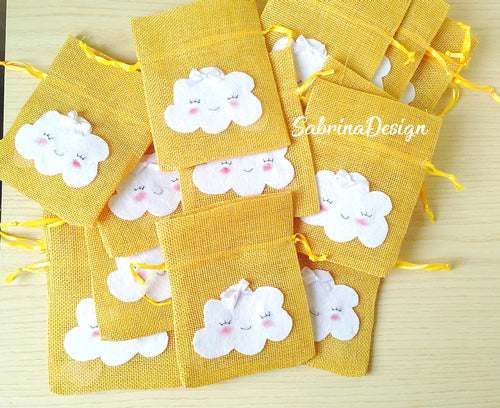 Sacchetti battesimo, sacchetto nuvola, bomboniera battesimo, sacchetti confetti, bomboniere nascita SabrinaDesign