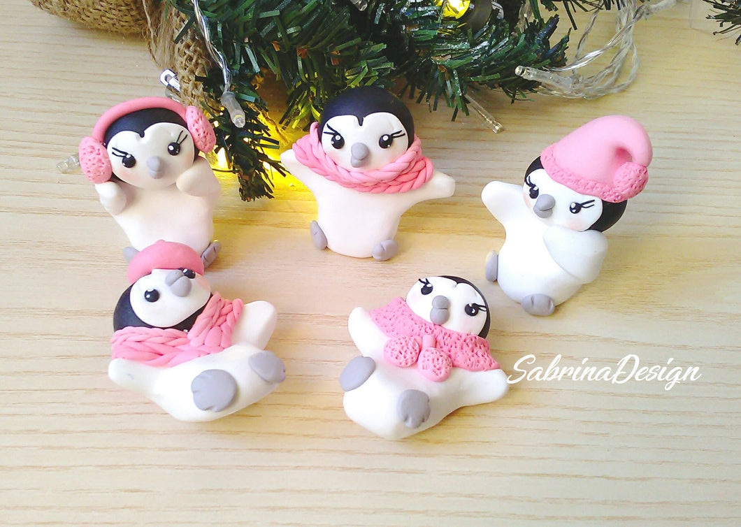 Cake topper pinguini, cake topper nascita SabrinaDesign