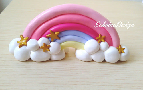 Cake topper arcobaleno, torta arcobaleno, torta nascita, topper battesimo SabrinaDesign