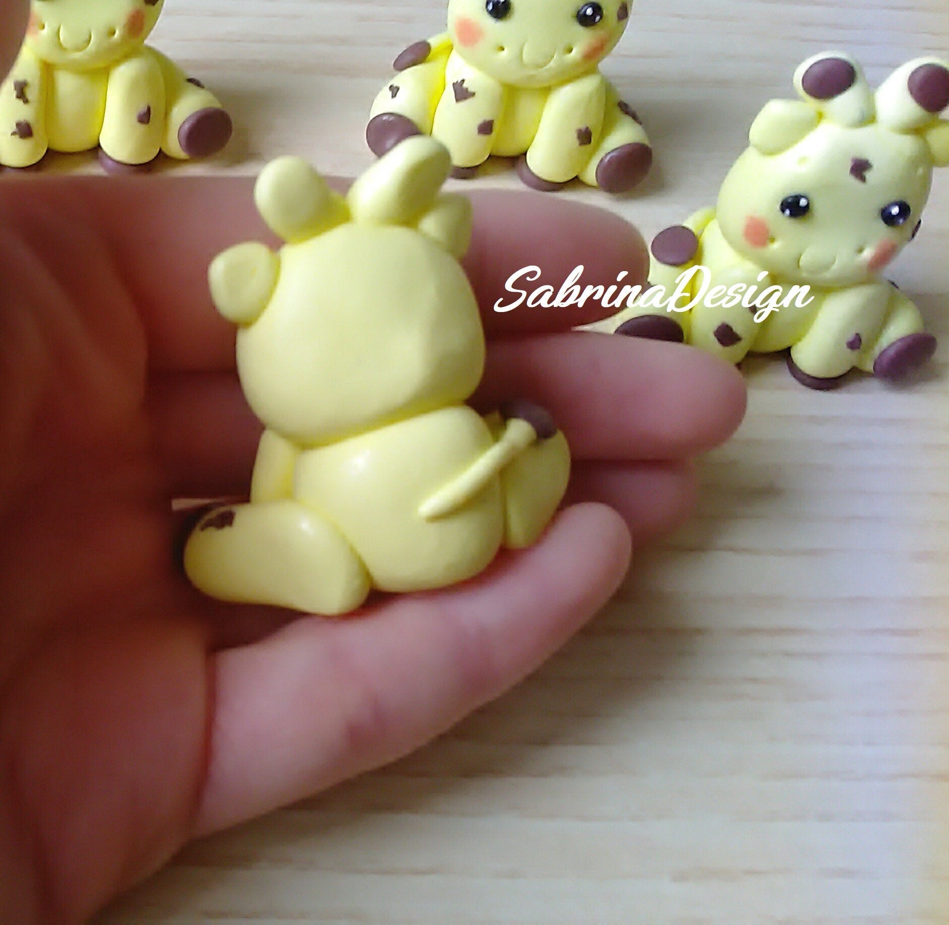 Bombonière Girafe En Pâte Polymère – Fimo – Confettata Baptême Naissance