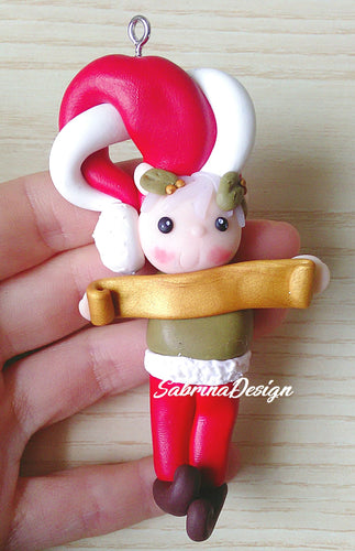 Elfo di Natale, elfo per albero, palline Natale SabrinaDesign